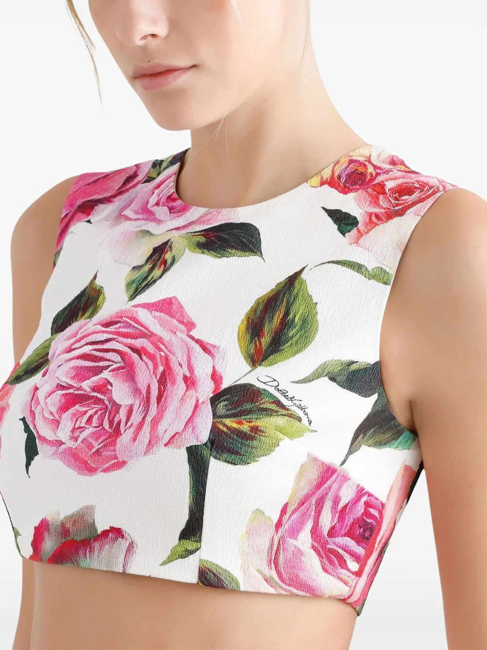 Dolce & Gabbana Cropped top met print Wit