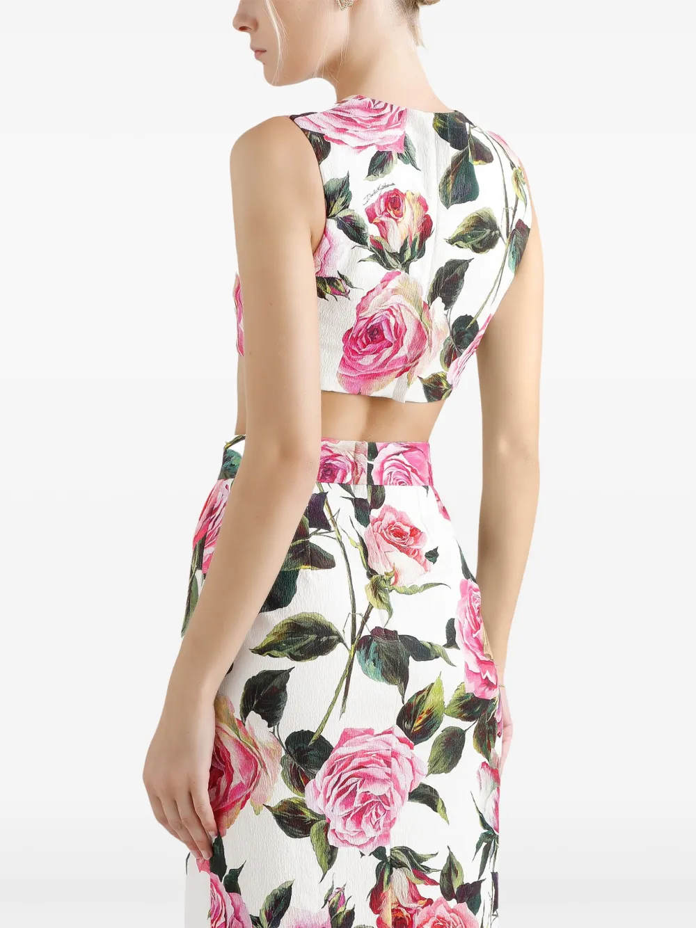 Dolce & Gabbana Cropped top met print Wit