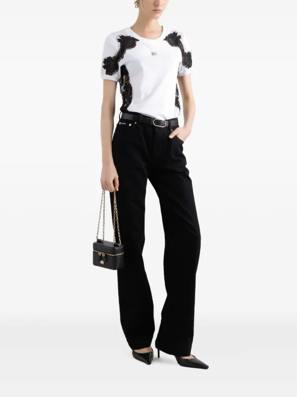 Dolce & Gabbana DNA lace-detailed T-shirt | Weiß | FARFETCH CH