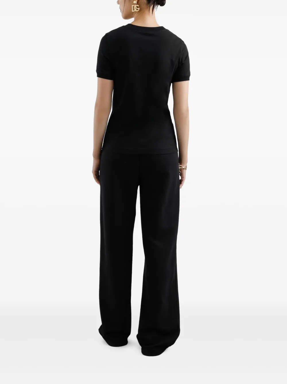 Dolce & Gabbana Jersey T-shirt met geborduurd DG-logo Zwart