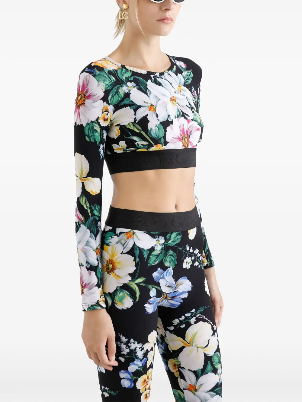 Dolce & Gabbana T-shirt met bloemenprint Zwart