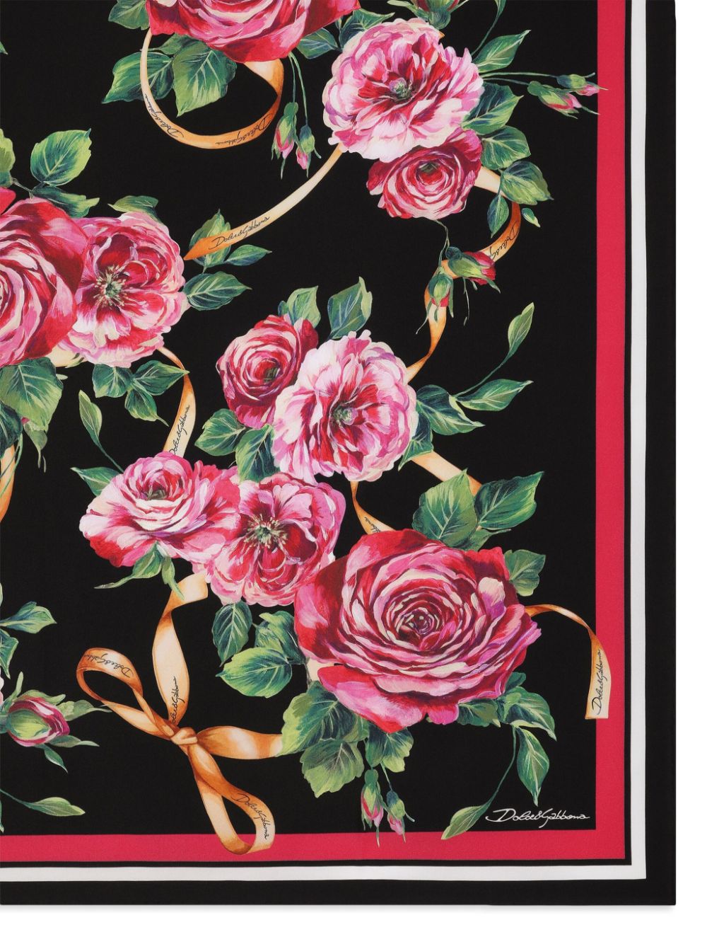 Dolce & Gabbana floral-print foulard - Zwart