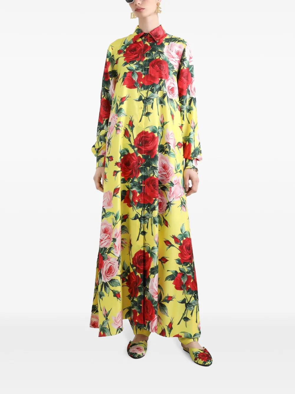 Dolce & Gabbana Broek met bloemenprint - Geel