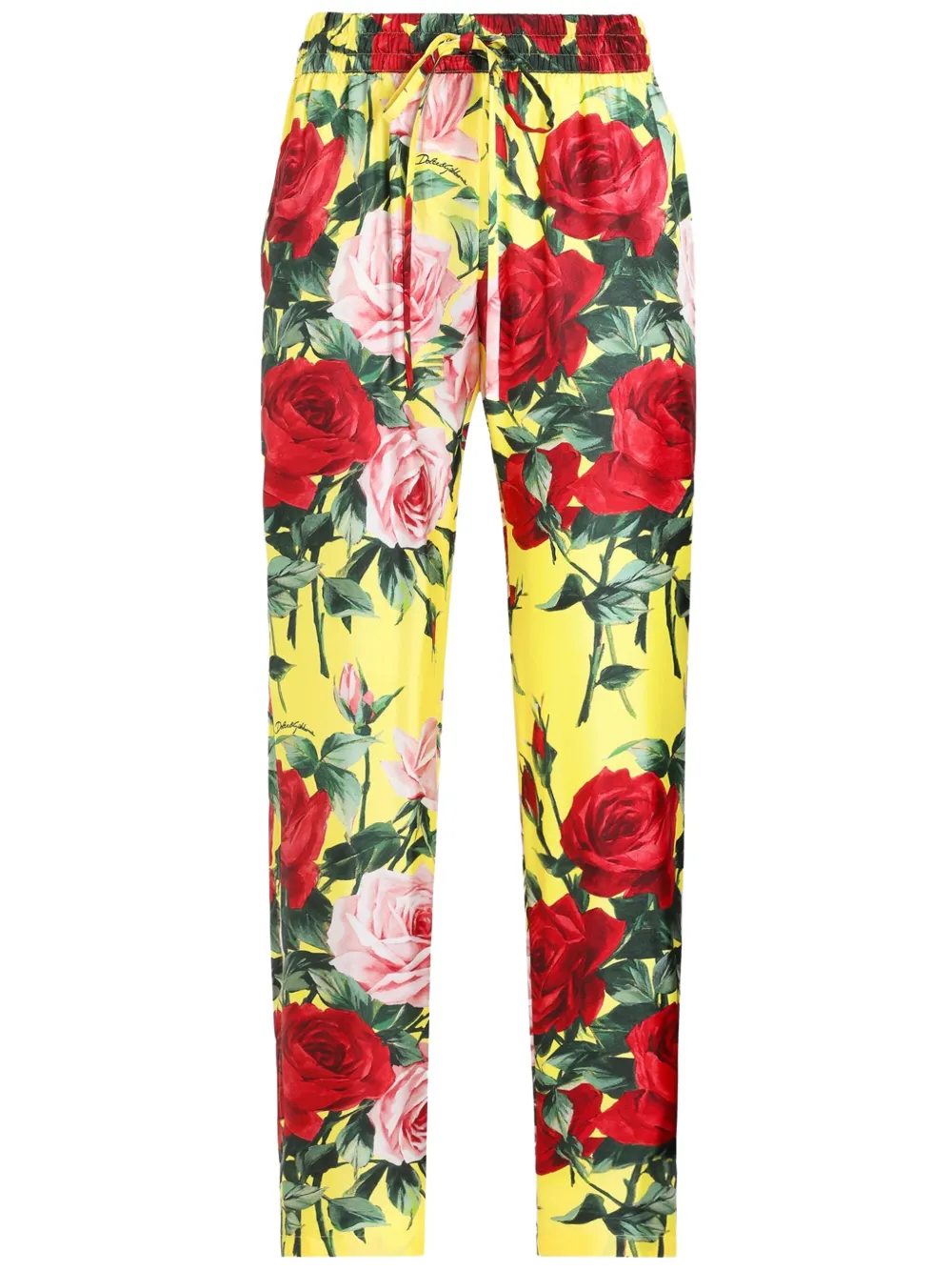 Dolce & Gabbana Broek met bloemenprint Geel