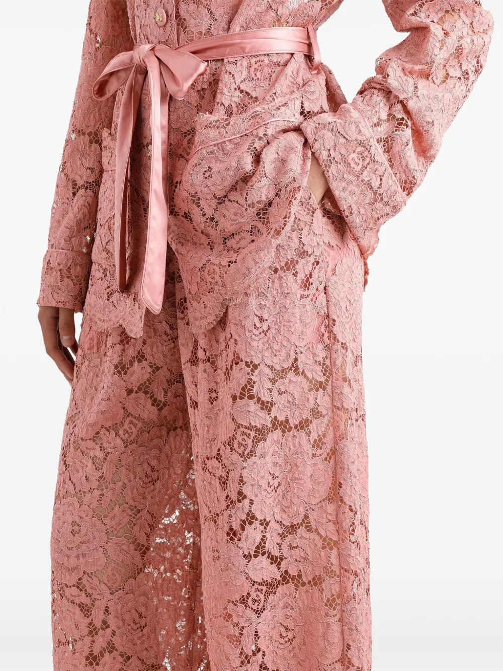 Dolce & Gabbana Broek met bloemenkant Roze