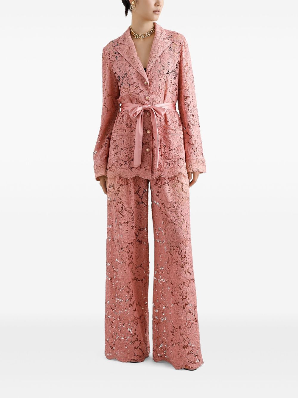 Dolce & Gabbana Broek met bloemenkant - Roze