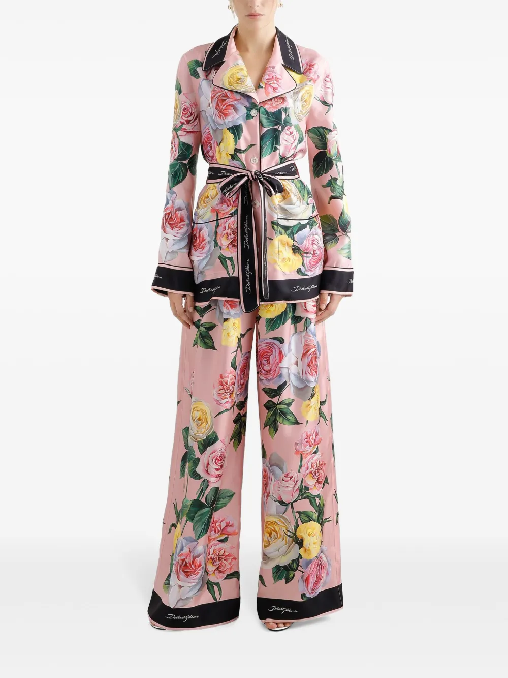 Dolce & Gabbana Broek met bloemenprint - Roze