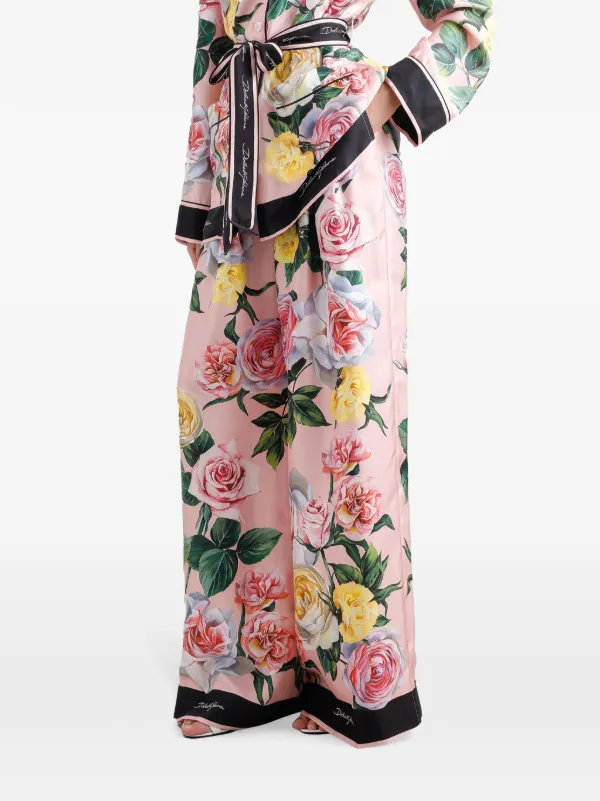 DOLCE & GABBANA フローラルプリントウエストパンツ Dolce & Gabbana Floral-Print Peony Cargo Pants | Sendegaro US