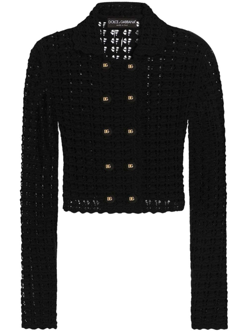 Dolce & Gabbana crochet-knit cardigan - Black