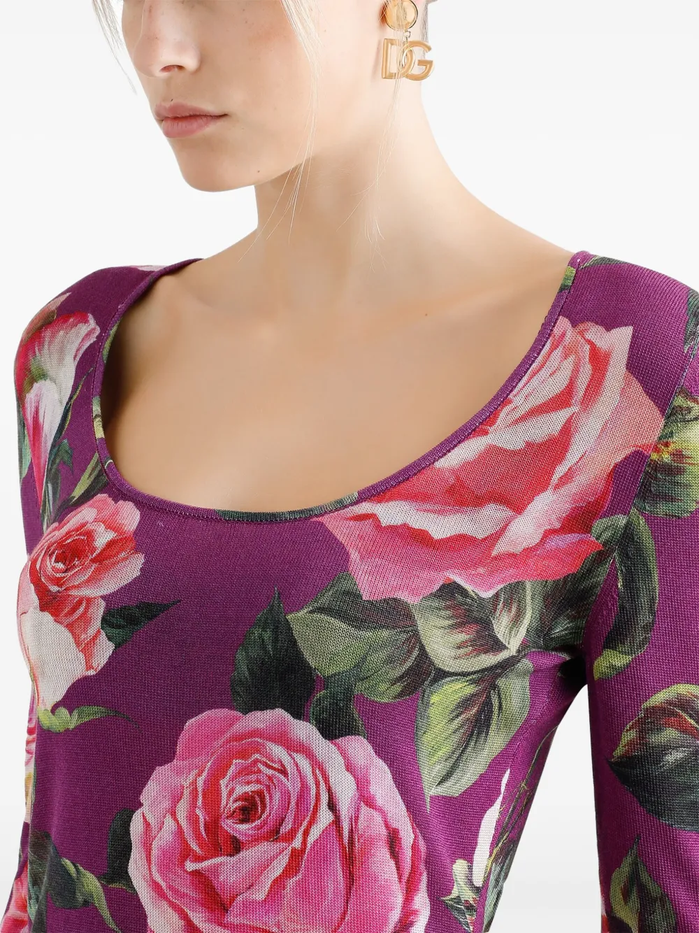 Dolce & Gabbana Top met bloemenprint Roze