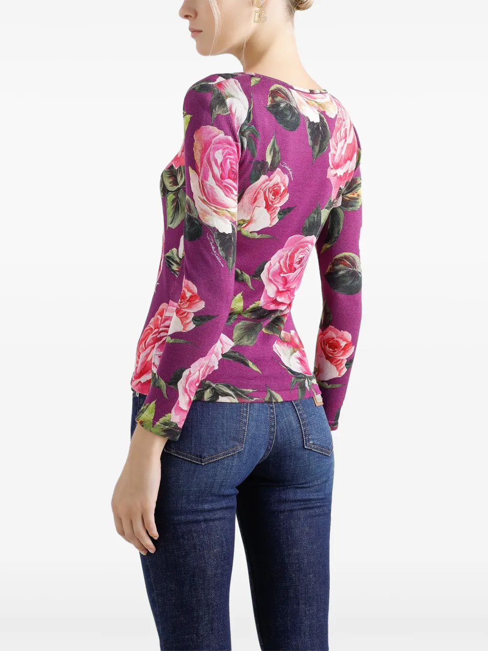 Dolce & Gabbana Top met bloemenprint Roze