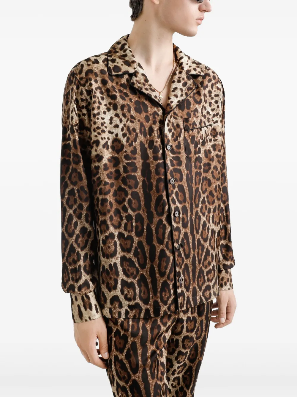 Dolce & Gabbana Overhemd met luipaardprint Bruin