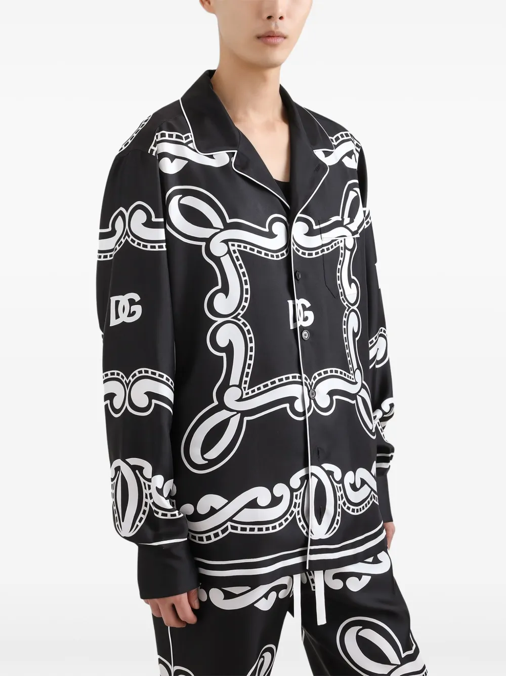 Dolce & Gabbana Overhemd met bandanaprint Zwart