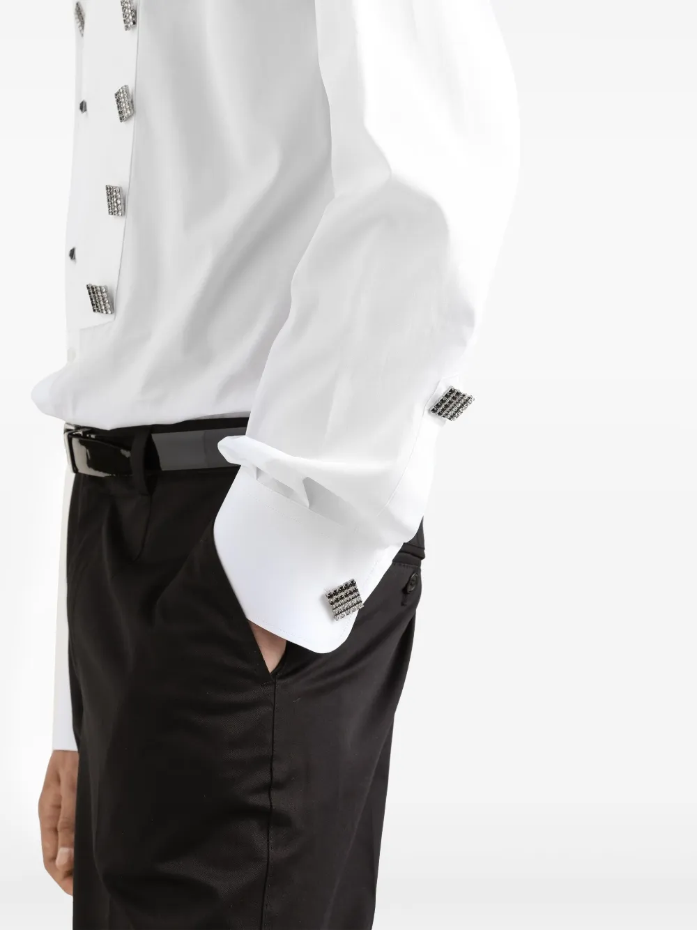 Dolce & Gabbana Katoenen overhemd met applicatie Wit