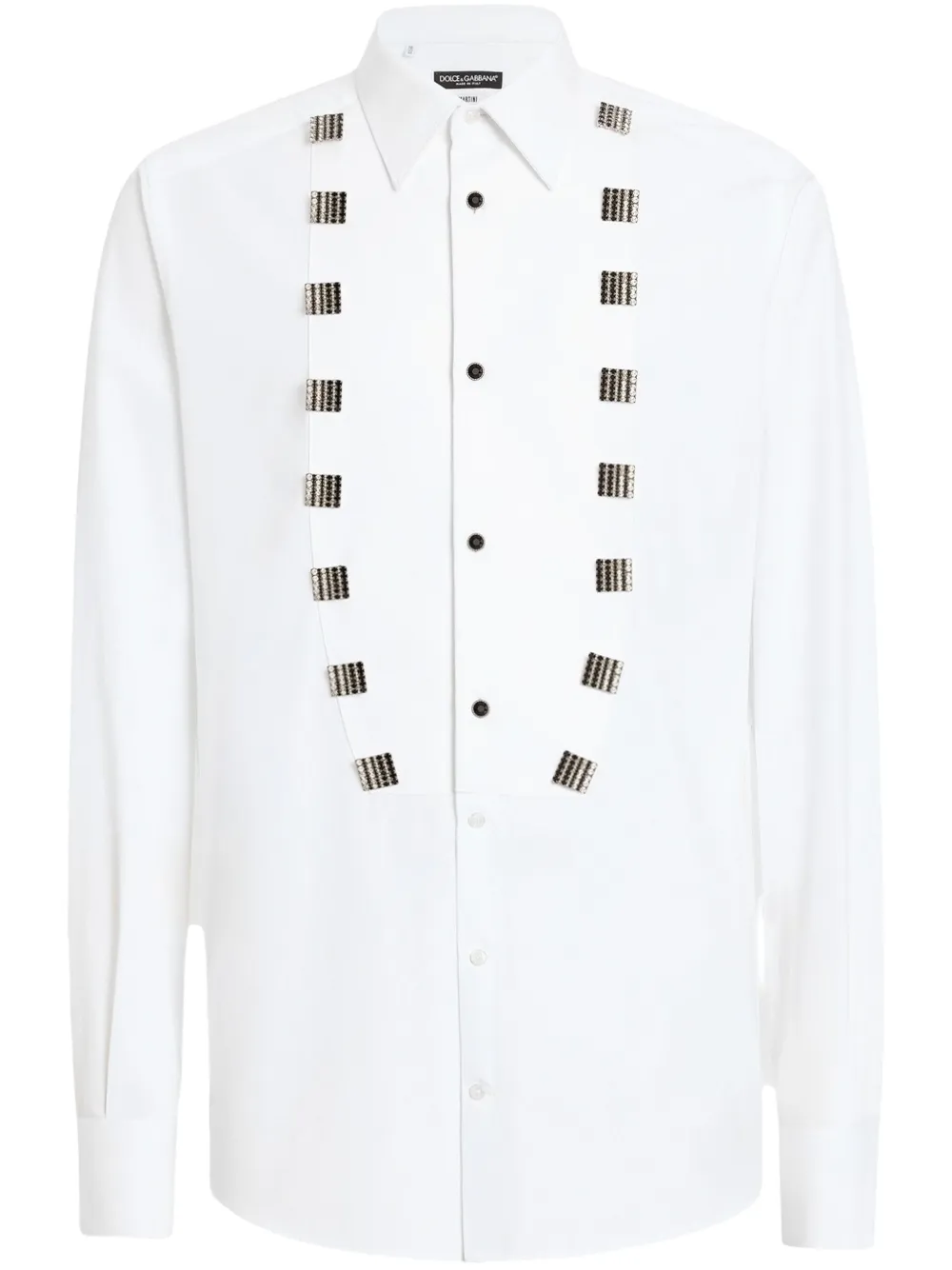 Dolce & Gabbana camisa de algodón con apliques de joyas | blanco | Image 1