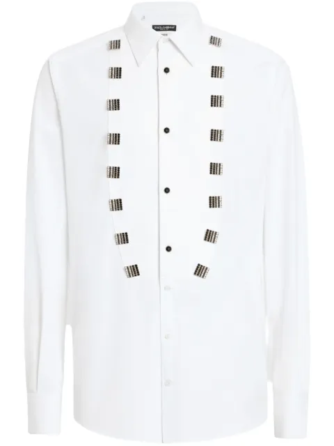 Dolce & Gabbana camisa de algodón con apliques de joyas