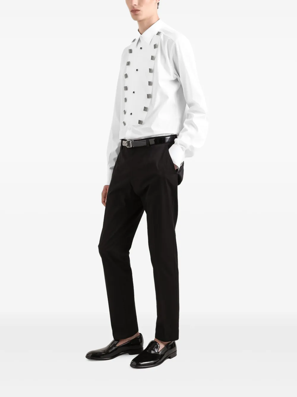 Dolce & Gabbana Katoenen overhemd met applicatie - Wit