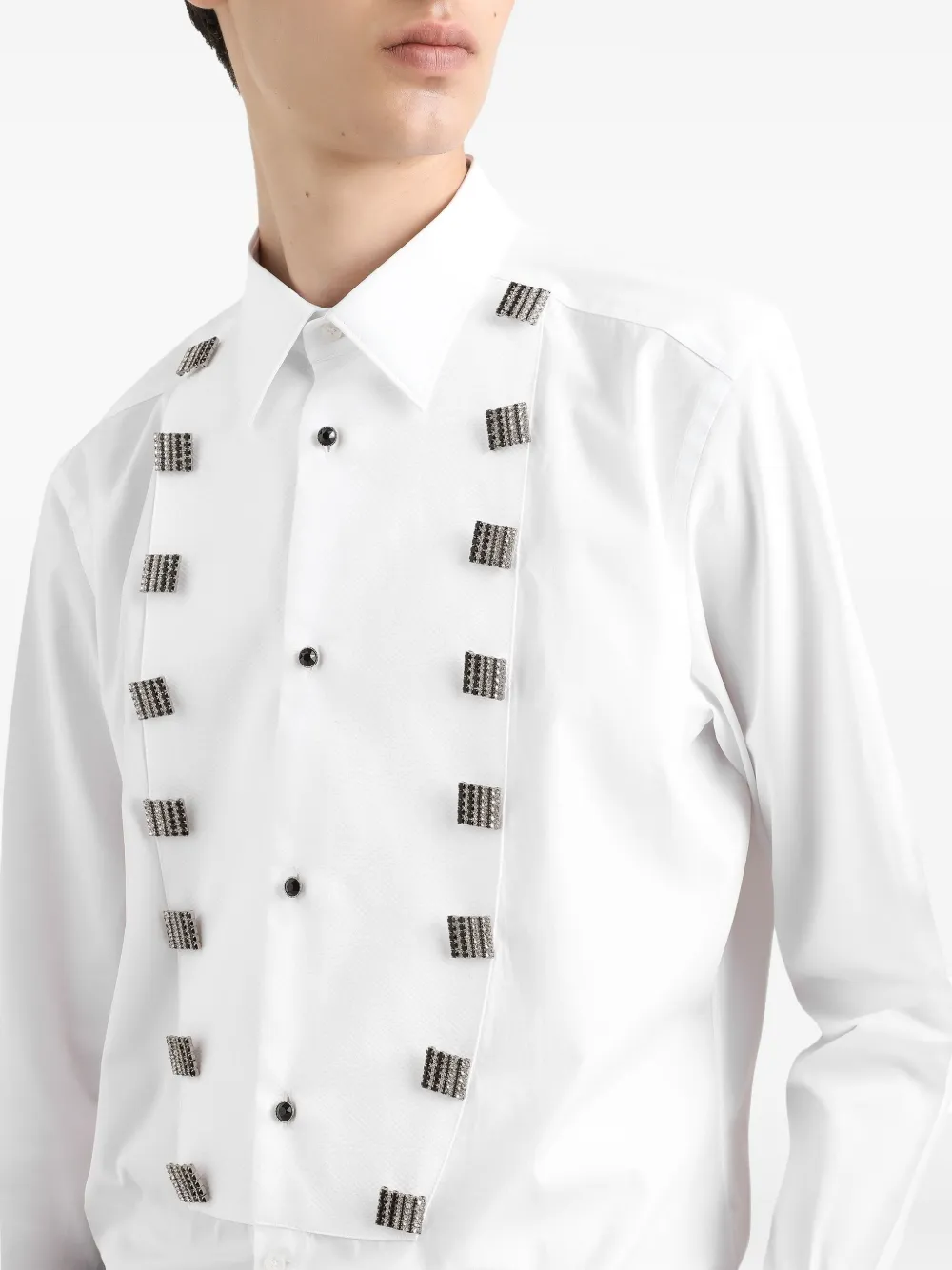 Dolce & Gabbana Katoenen overhemd met applicatie Wit