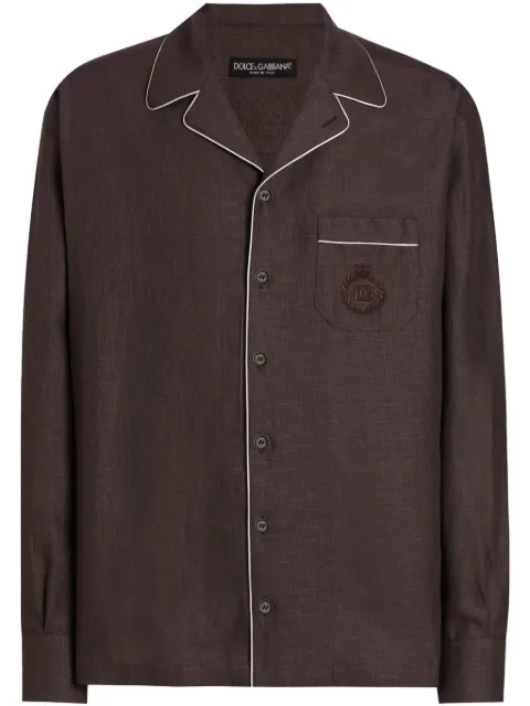 Dolce & Gabbana crest logo-embroidered shirt