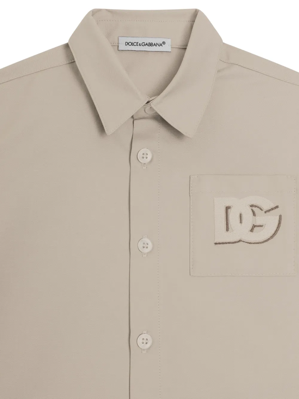 Dolce & Gabbana Kids Shirt met DG-borduurwerk Beige