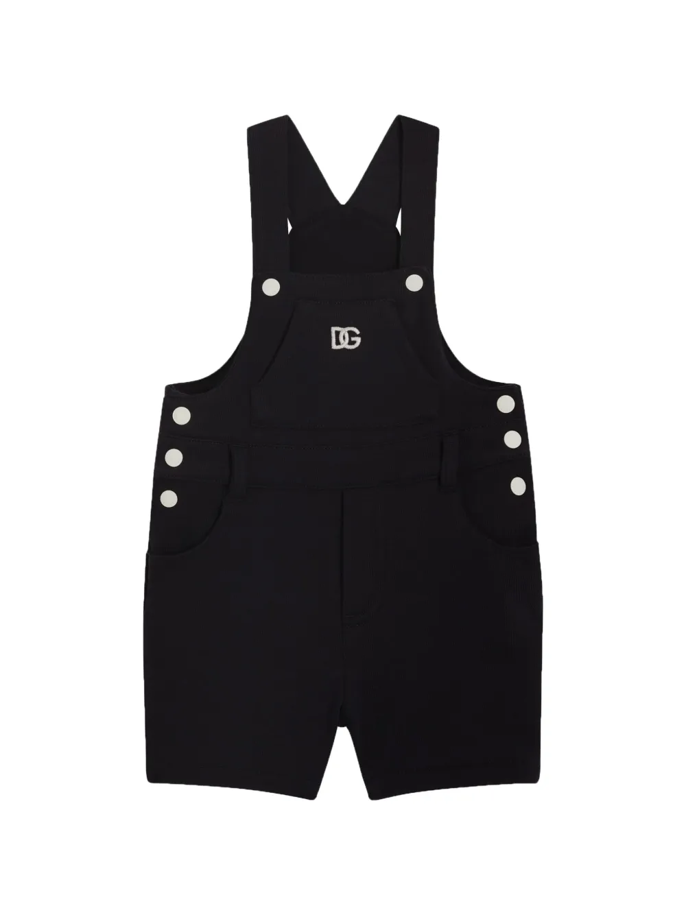 Dolce & Gabbana Kids Tuinbroek met geborduurd logo Zwart