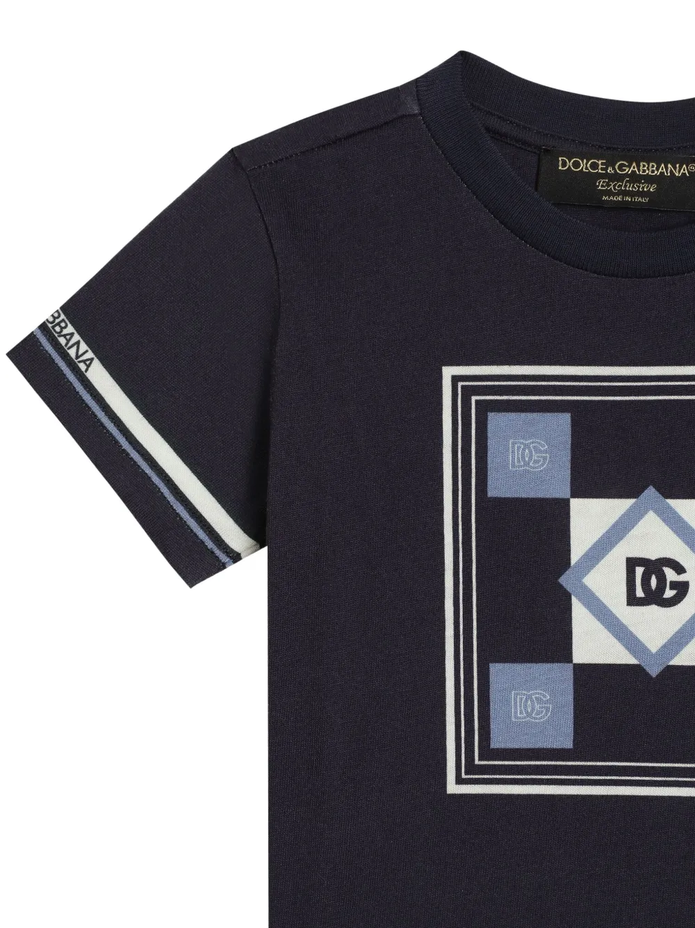 Dolce & Gabbana Kids T-shirt met logoprint - Blauw