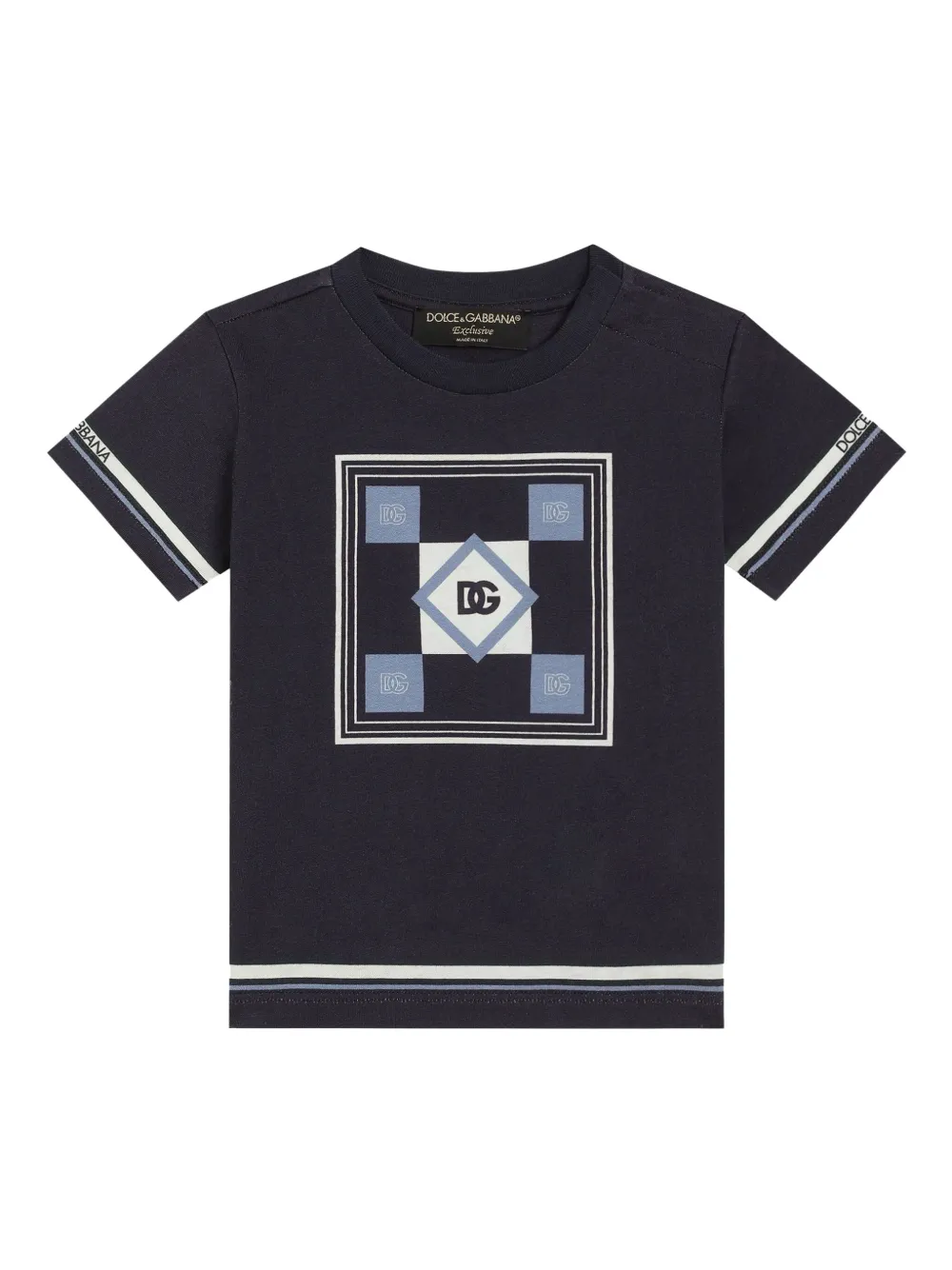 Dolce & Gabbana Kids T-shirt met logoprint Blauw