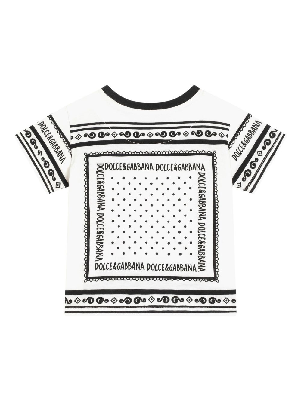 Dolce & Gabbana Kids T-shirt met bandanaprint - Wit