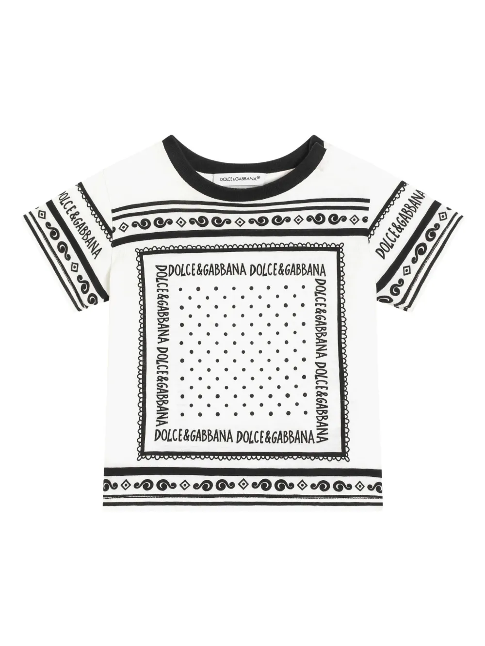 Dolce & Gabbana Kids T-shirt met bandanaprint Wit