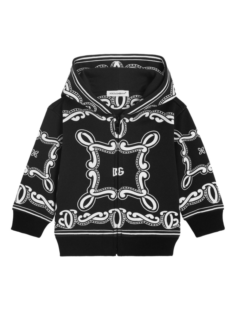 Dolce & Gabbana Kids bandana-print hoodie - Black