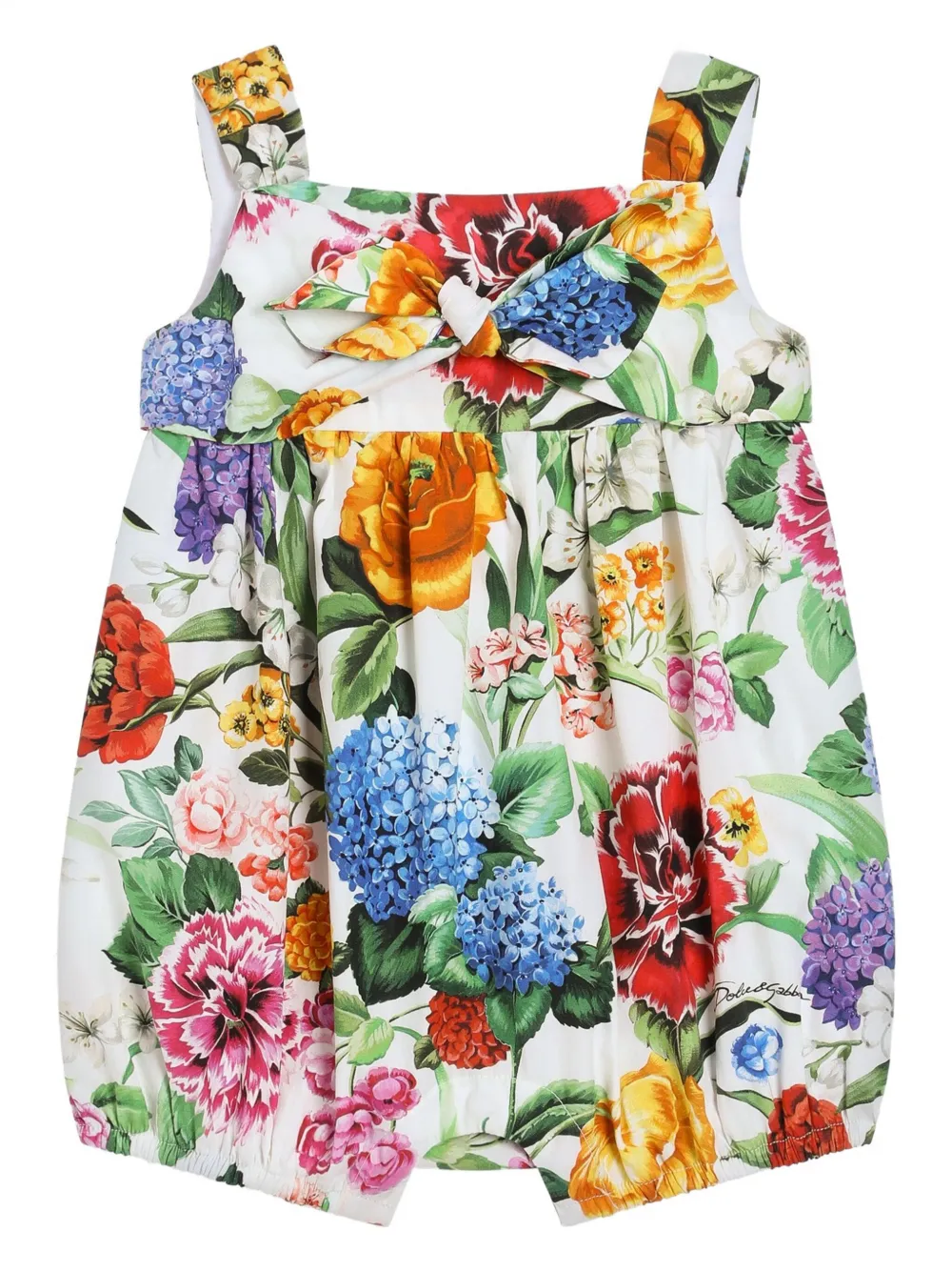 Dolce & Gabbana Kids Romper met bloe print Wit