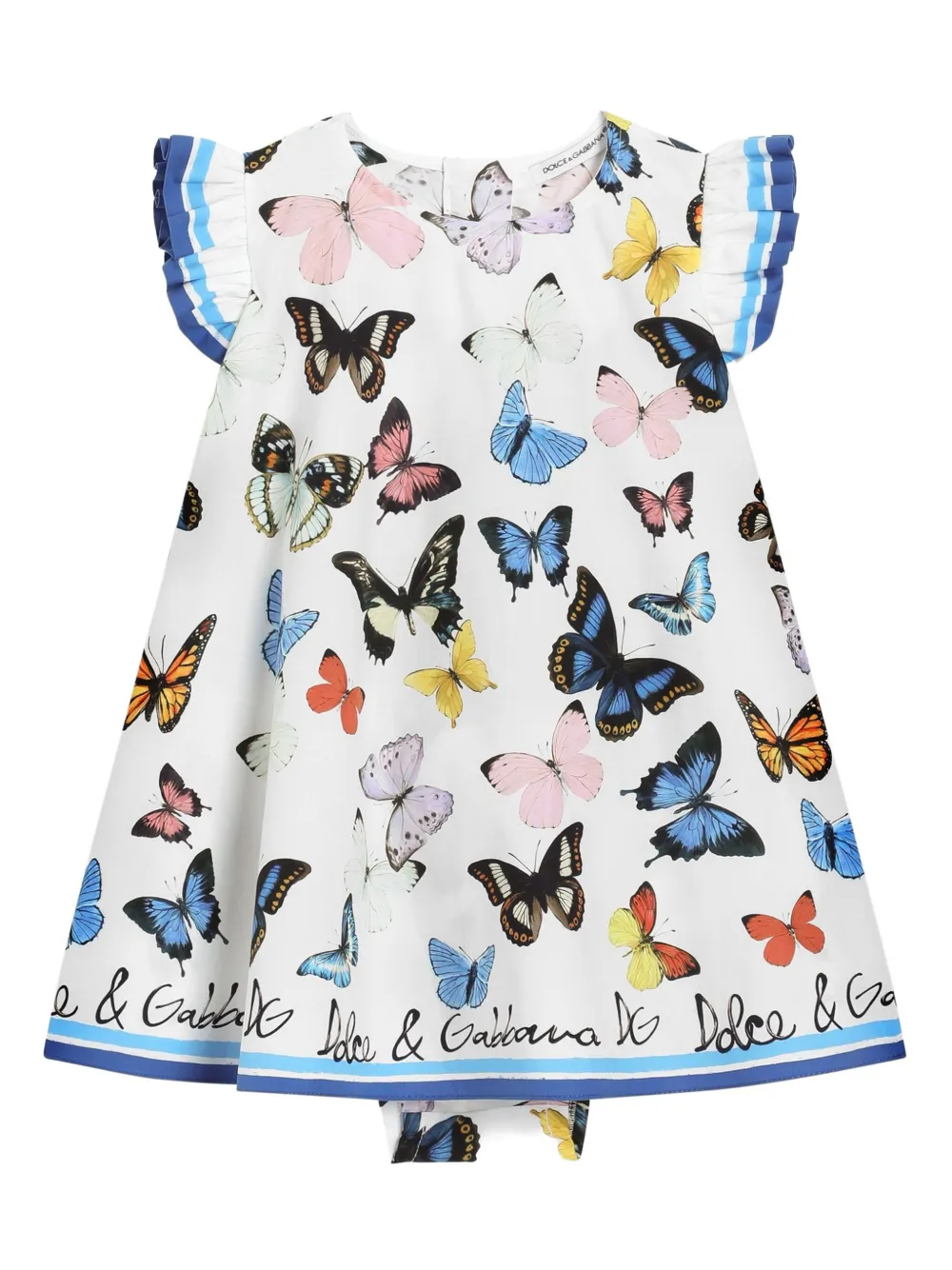 Dolce & Gabbana Kids バタフライプリント ワンピース - ホワイト Dolce & Gabbana Kids バタフライプリント ワンピース - ホワイト