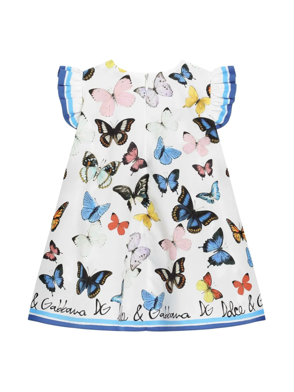 Dolce & Gabbana Kids Jurk met vlinderprint - Wit