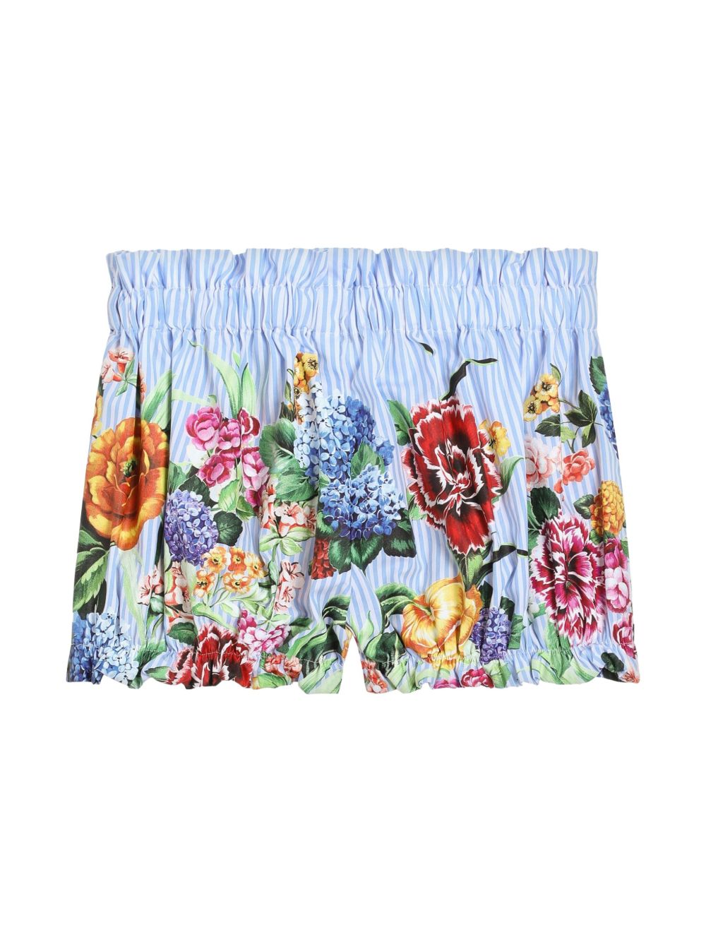 Dolce & Gabbana Kids Shorts met bloemenprint - Blauw