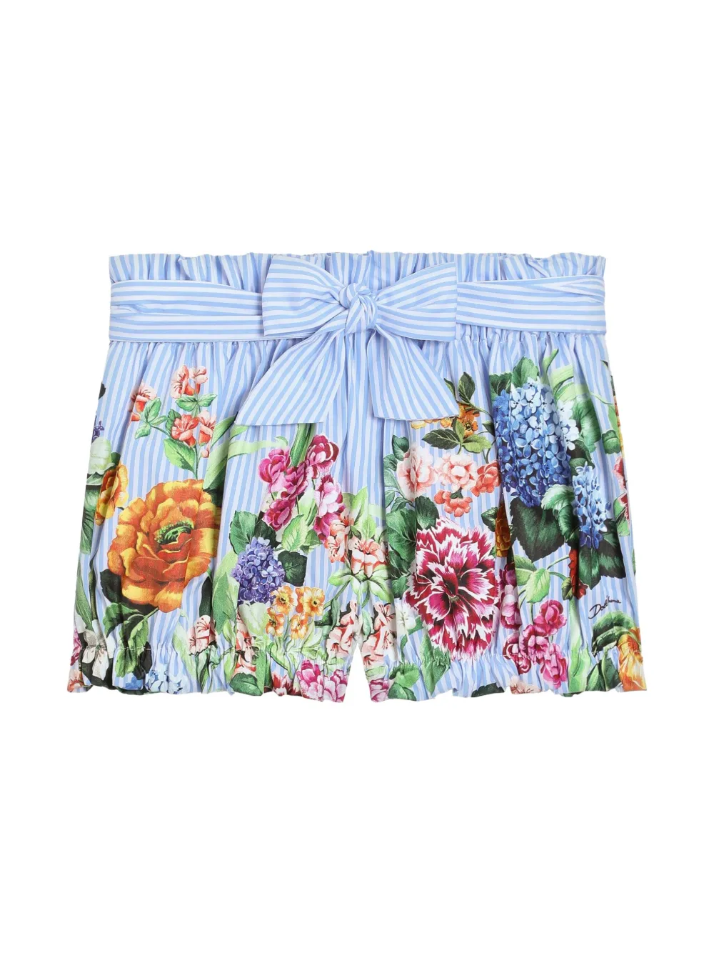 Dolce & Gabbana Kids Shorts met bloe print Blauw