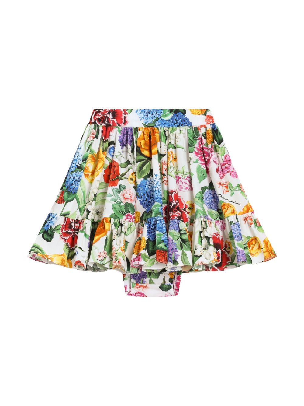 Dolce & Gabbana Kids floral-print skirt - White