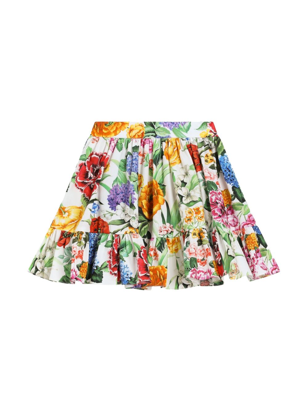 Dolce & Gabbana Kids floral-print skirt - White