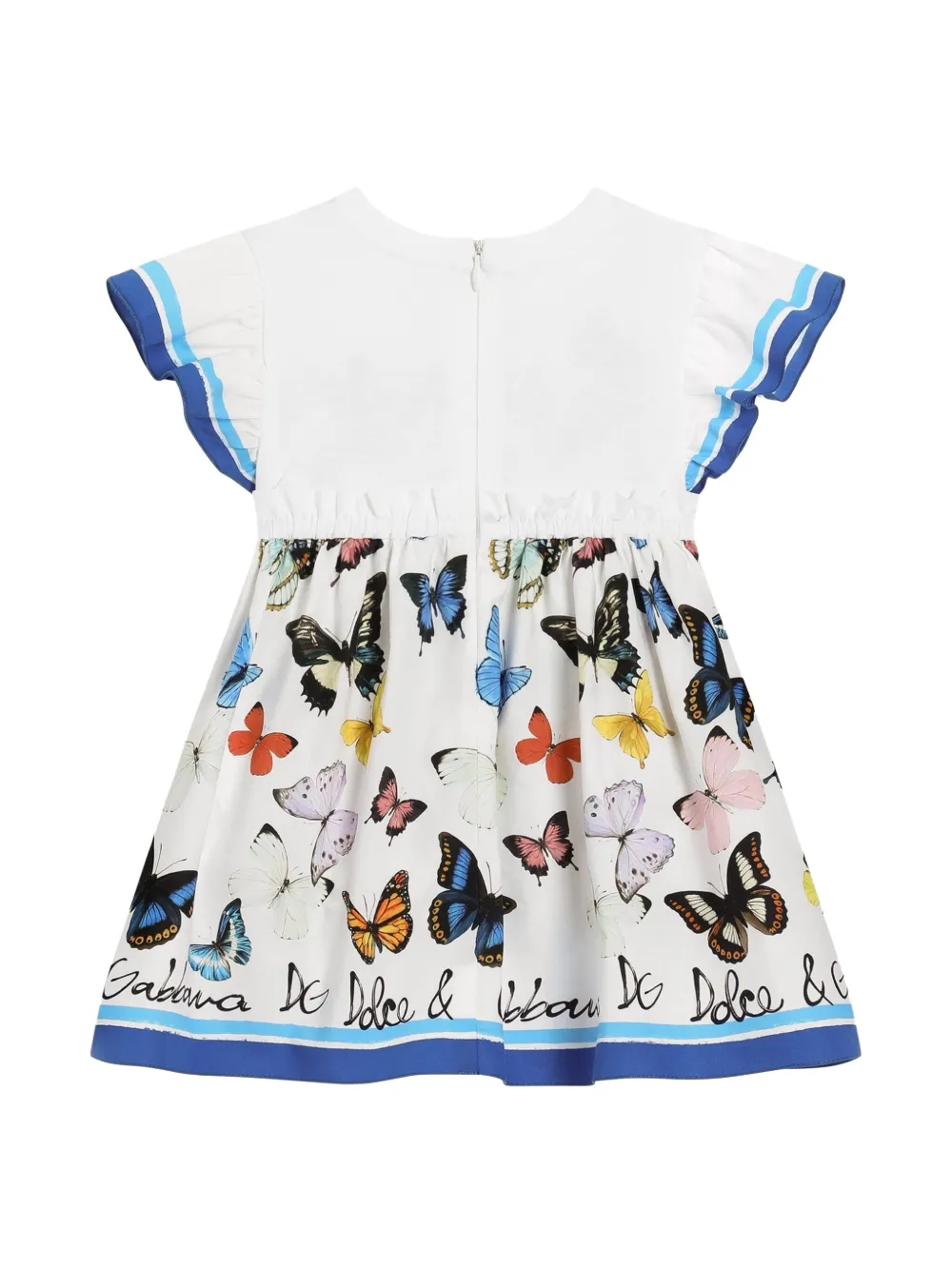 Dolce & Gabbana Kids Jurk met vlinderprint - Wit