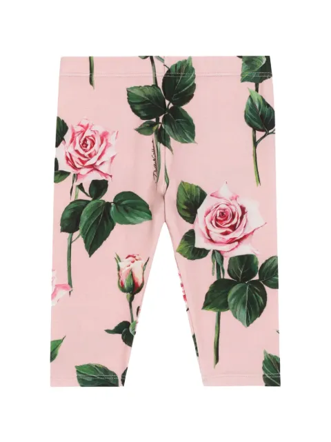 Dolce & Gabbana Kids rose-print leggings