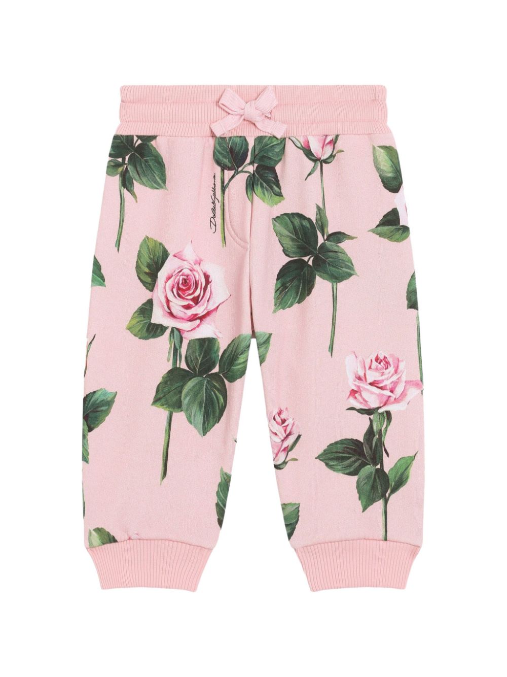 Dolce & Gabbana Kids Broek met bloe print Roze