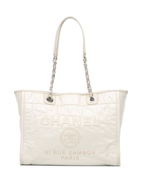 CHANEL 2016-2017 Small Glazed Calfskin Deauville tote bag Women