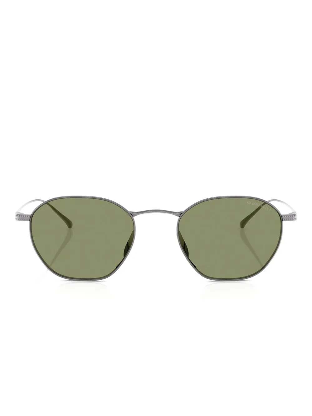 Giorgio Armani titanium round-frame sunglasses | Grey | Image 1