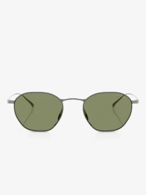 Giorgio Armani lentes con armazón redonda de titanio