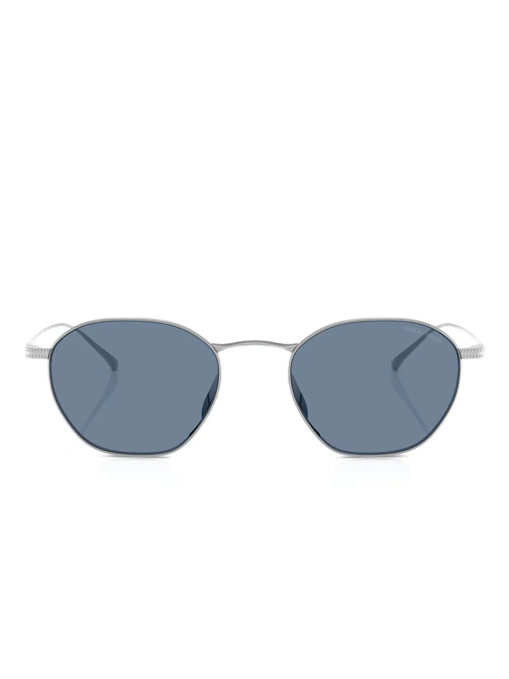 Giorgio Armani Runde Brille aus Titan - Silber