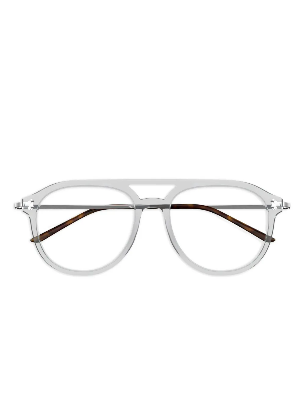 Gucci Eyewear Zonnebril met dubbele neusbrug en rond montuur Grijs
