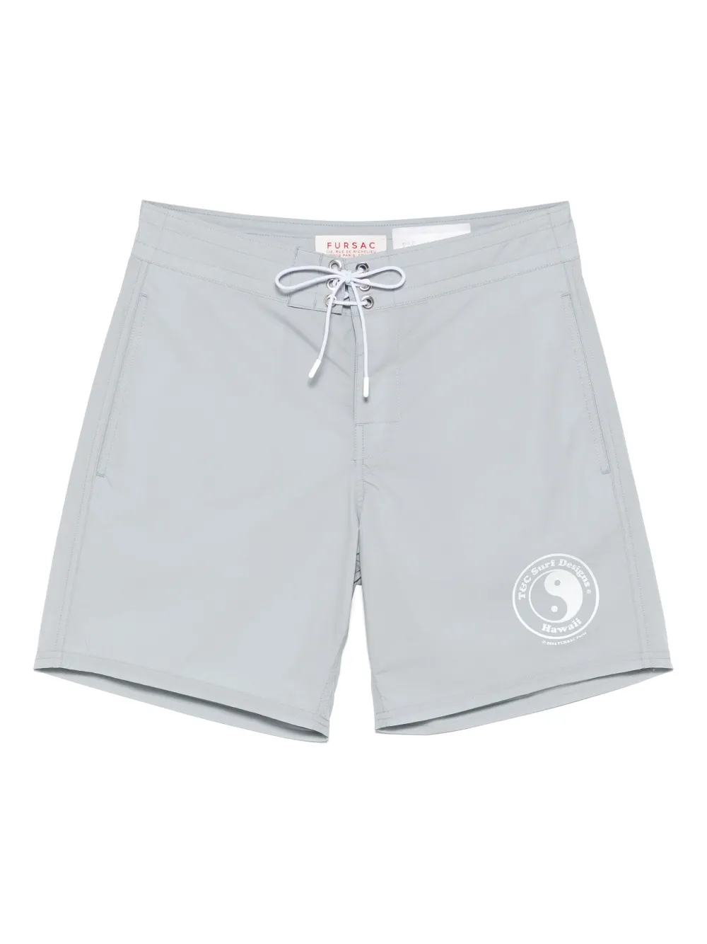 Fursac Badeshorts Mit Logo-print In Grau