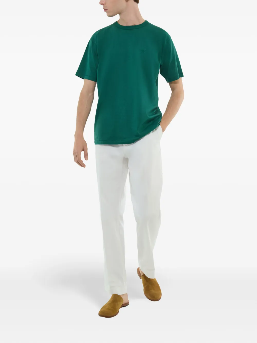 logo-embroidered T-shirt
