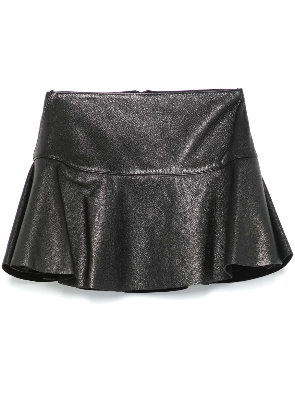 peplum leather mnii skirt