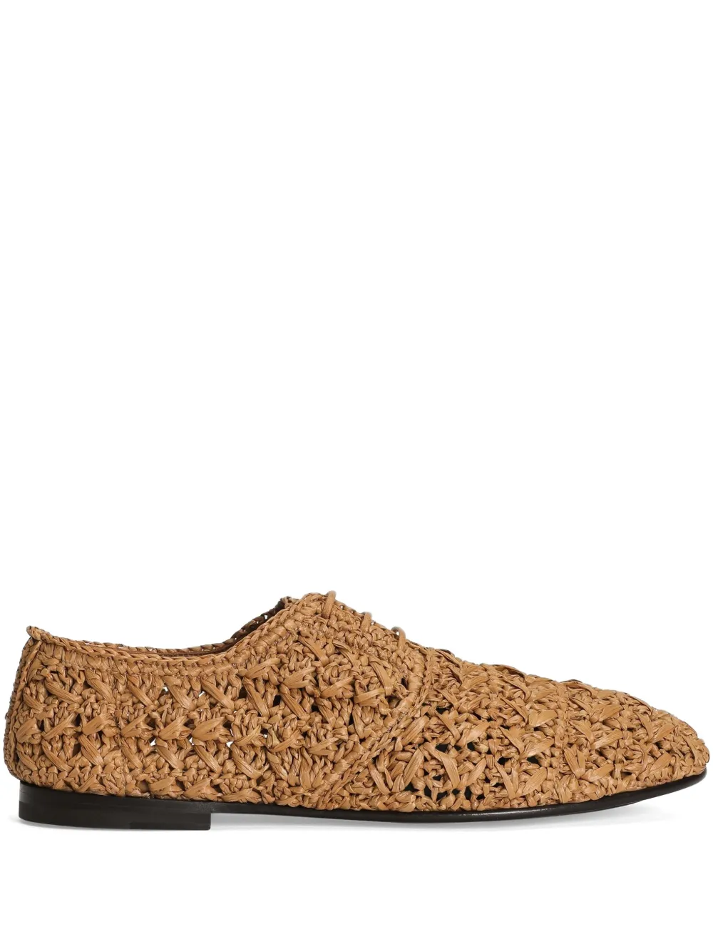 Dolce & Gabbana woven raffia Derby shoes Brown