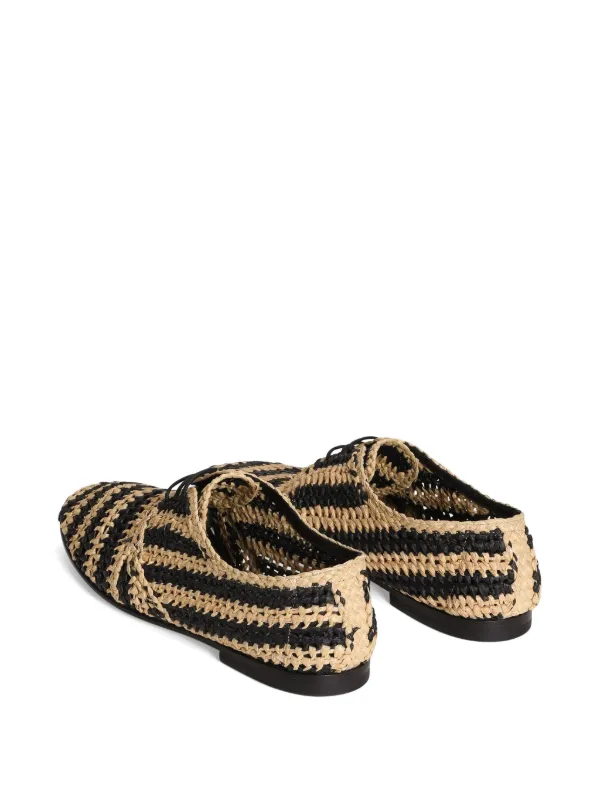 Dolce & Gabbana Striped Raffia Derby Shoes | Black | FARFETCH display picture 2